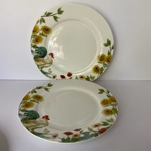 4 Pfaltzgraff  Rooster Meadow Sun Flowers Daphne B 10 5/8"